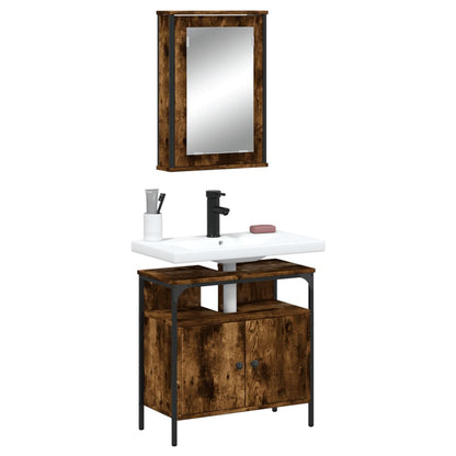 Bathroom Furniture Set Smoked Oak