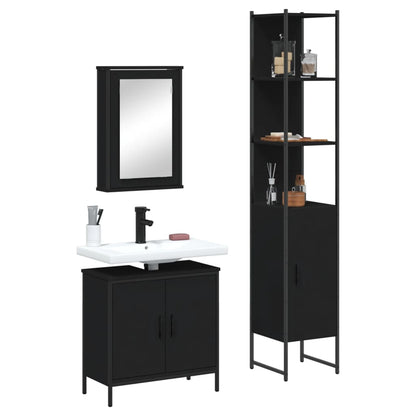 Bathroom Furniture Set Black Engineered wood