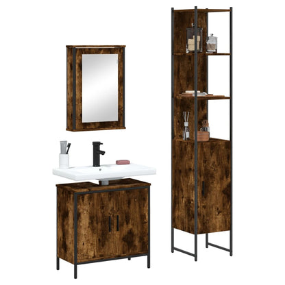 Bathroom Furniture Set Smoked Oak