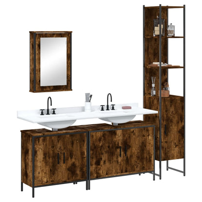 Bathroom Furniture Set Smoked oak Engineered wood Medium