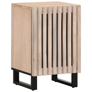 Bathroom Cabinet Bleached Brown Solid Mango Wood, Steel Medium
