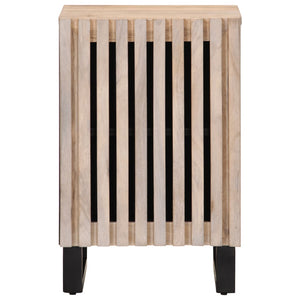 Bathroom Cabinet Bleached Brown Solid Mango Wood, Steel Medium