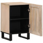 Bathroom Cabinet Bleached Brown Solid Mango Wood, Steel Medium