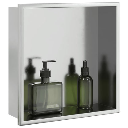 Shower Niche Brushed Silver 12.6x12.6x3.5" Stainless Steel