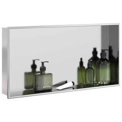 Shower Niche Brushed Silver 24.4x12.6x3.5" Stainless Steel