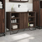 Bathroom Sink Cabinet Brown Oak Engineered Wood, Metal Medium