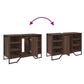 Bathroom Sink Cabinet Brown Oak Engineered Wood, Metal Medium