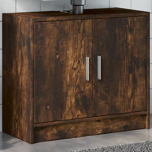 Sink Cabinet Smoked Oak Engineered wood 24.8x11.4x21.7 in Modern