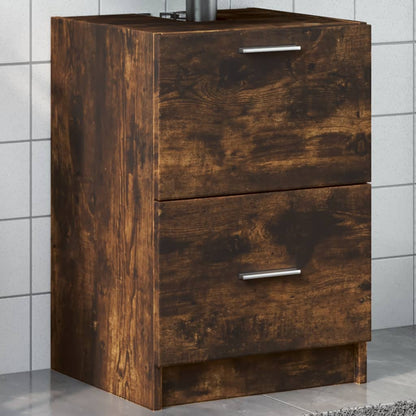 Sink Cabinet Smoked Oak Engineered Wood 15.7x14.6x23.2 in
