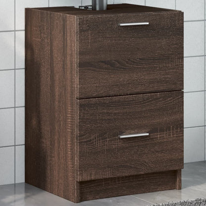 Sink Cabinet Brown Oak Engineered Wood 15.7 in x 14.6 in x 23.2 in