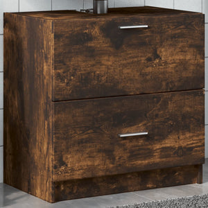 Sink Cabinet Smoked Oak Engineered Wood 23.2 in Storage