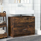 Sink Cabinet Smoked Oak Engineered Wood Sink Cabinet Rectangular