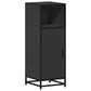 Bathroom Cabinet Black Engineered wood, metal Slim