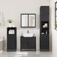 Bathroom Cabinet Black Engineered wood, metal Slim