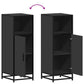 Bathroom Cabinet Black Engineered wood, metal Slim