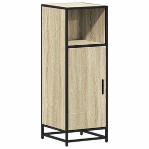 Bathroom Cabinet Sonoma Oak Engineered Wood, Metal Narrow