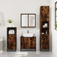 Bathroom Cabinet Smoked oak Engineered wood, metal Narrow