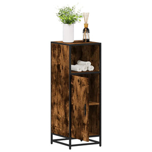 Bathroom Cabinet Smoked oak Engineered wood, metal Narrow