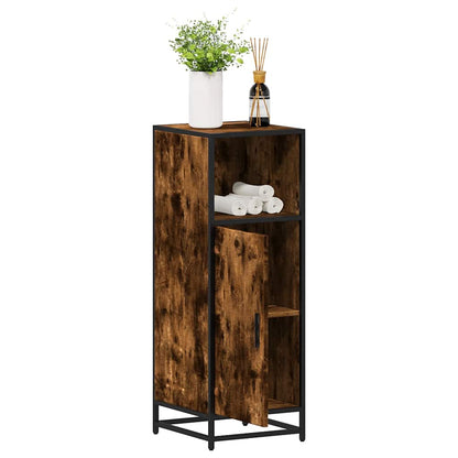 Bathroom Cabinet Smoked oak Engineered wood, metal Narrow