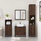 Bathroom Cabinet Brown Oak Engineered wood, metal Narrow