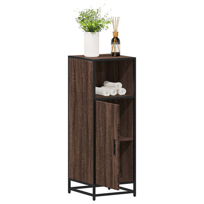 Bathroom Cabinet Brown Oak Engineered wood, metal Narrow