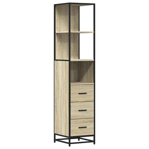 Bathroom Cabinet Sonoma oak Engineered wood, metal Tall