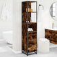 Bathroom Cabinet Smoked Oak Engineered Wood Tall Storage