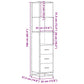 Bathroom Cabinet Smoked Oak Engineered Wood Tall Storage