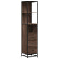 Bathroom Cabinet Brown Oak Engineered Wood, Metal