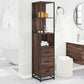 Bathroom Cabinet Brown Oak Engineered Wood, Metal