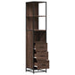 Bathroom Cabinet Brown Oak Engineered Wood, Metal
