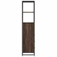Bathroom Cabinet Brown Oak Engineered Wood, Metal