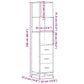 Bathroom Cabinet Brown Oak Engineered Wood, Metal