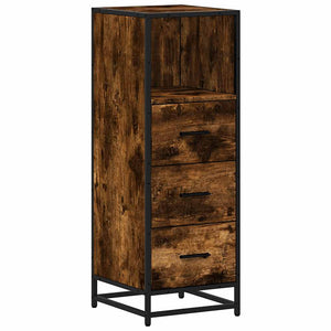 Bathroom Cabinet Smoked oak Engineered wood, metal Narrow
