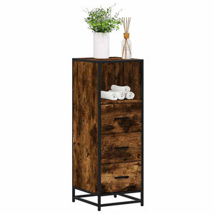 Bathroom Cabinet Smoked oak Engineered wood, metal Narrow