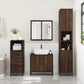 Bathroom Cabinet Brown Oak Engineered Wood Bathroom Cabinet