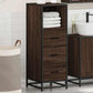 Bathroom Cabinet Brown Oak Engineered Wood Bathroom Cabinet