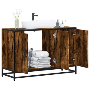 Bathroom Sink Cabinet Smoked oak Engineered wood, metal 35.4 in