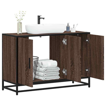 Bathroom Sink Cabinet Brown oak Engineered wood, metal