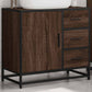 Bathroom Sink Cabinet Brown Oak Engineered wood, Metal Medium