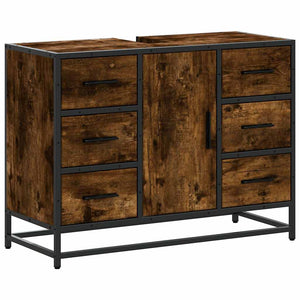 Bathroom Sink Cabinet Smoked Oak Engineered wood, Metal