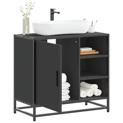 Bathroom Sink Cabinet Black Engineered wood Medium