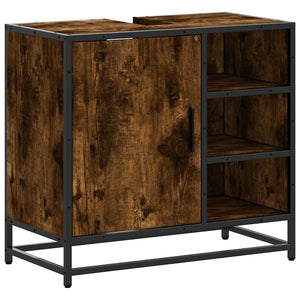 Bathroom Sink Cabinet Smoked Oak Engineered wood, Metal