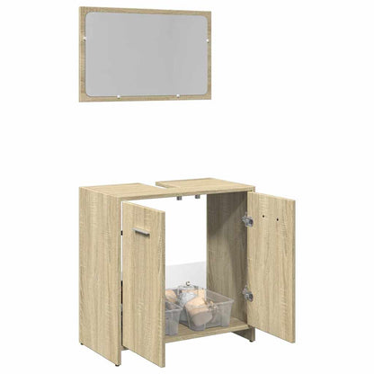 Bathroom Furniture Set Sonoma Oak Engineered Wood Medium