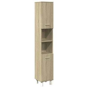 Bathroom Cabinet Sonoma Oak Engineered Wood Tall Bathroom Cabinet