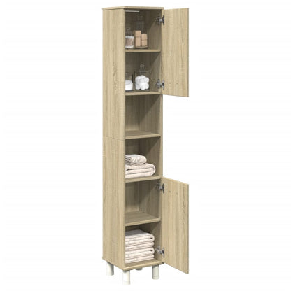 Bathroom Cabinet Sonoma Oak Engineered Wood Tall Bathroom Cabinet