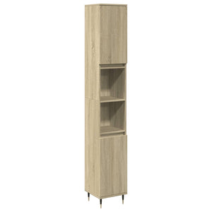 Bathroom Cabinet Sonoma Oak Engineered wood and iron Slim
