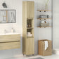 Bathroom Cabinet Sonoma Oak Engineered wood and iron Slim