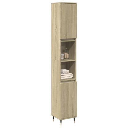 Bathroom Cabinet Sonoma Oak Engineered wood and iron Slim