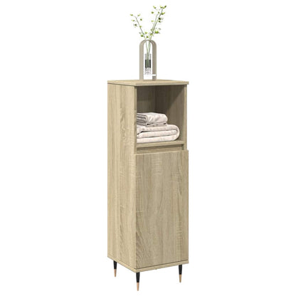 Bathroom Cabinet Sonoma Oak Engineered Wood Slim Bathroom Cabinet